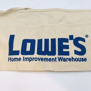 Lowe's Logo Canvas Carpenter's Apron Nail Tool Waist Bag 2 Pouch Pockets Tie On